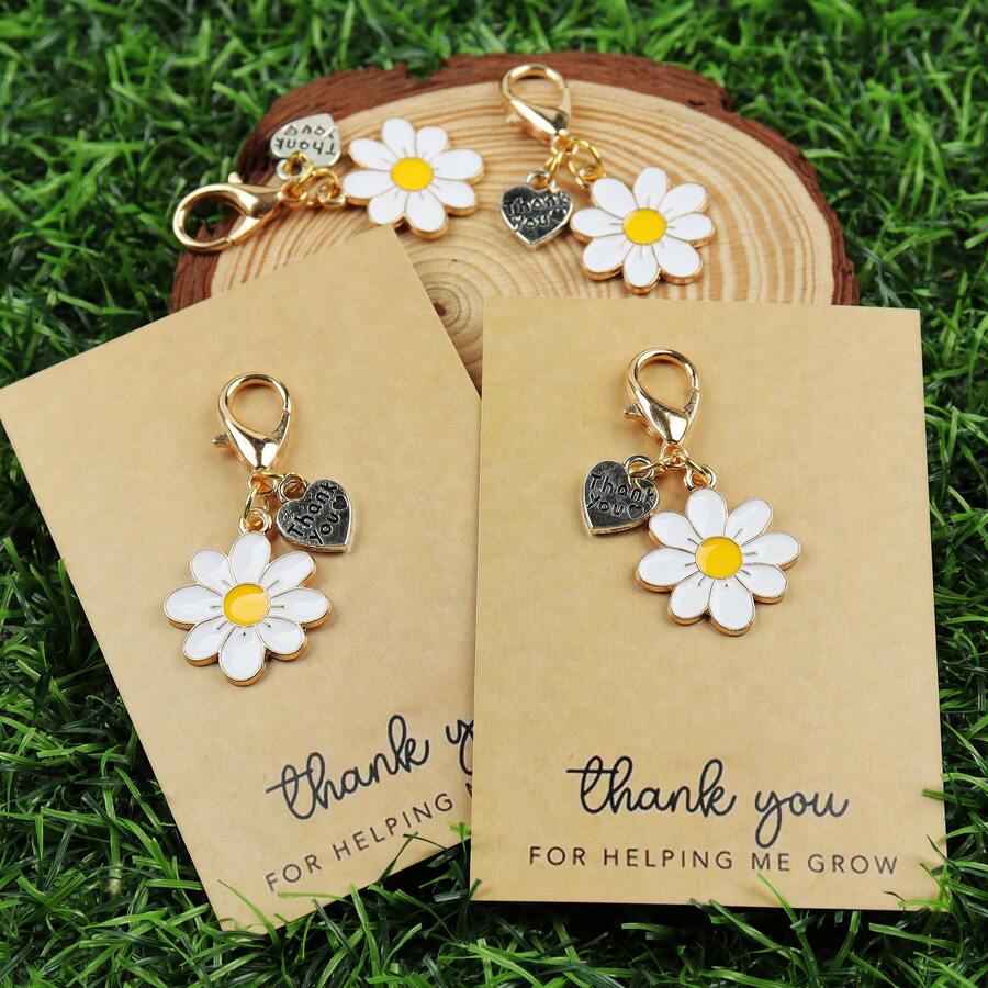 Enamel Daisy Keychains With Th - The Plant Parent avaliação e preço