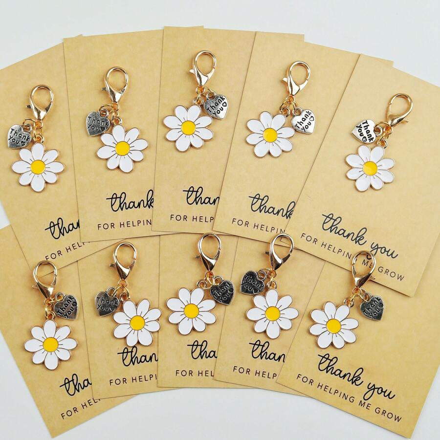 Enamel Daisy Keychains With Th - The Plant Parent avaliação e preço